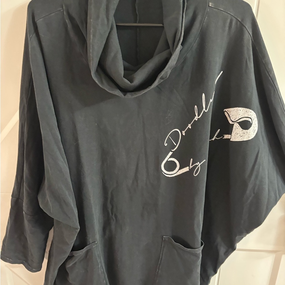 Gray Women's Tunic with Graphic Design